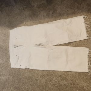 White wide leg jeans